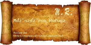 Mészáros Rufusz névjegykártya